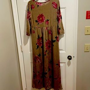 -Boutique Colorful Fall Floral Women's Dress Size L